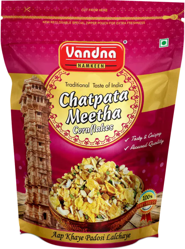 Chatpata Meetha Cornflakes 350g pack, front view