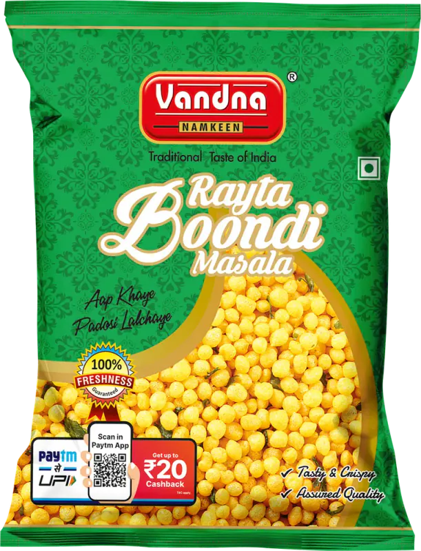 Vandna Rayta Boondi pack, front view