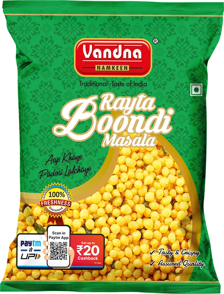 Vandna Rayta Boondi pack, front view